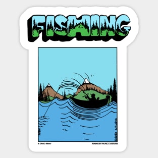 Fisherman Boating Out On The Lake Fishing Novelty Gift Sticker